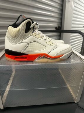 Jordan Retro 5 White Orange Black